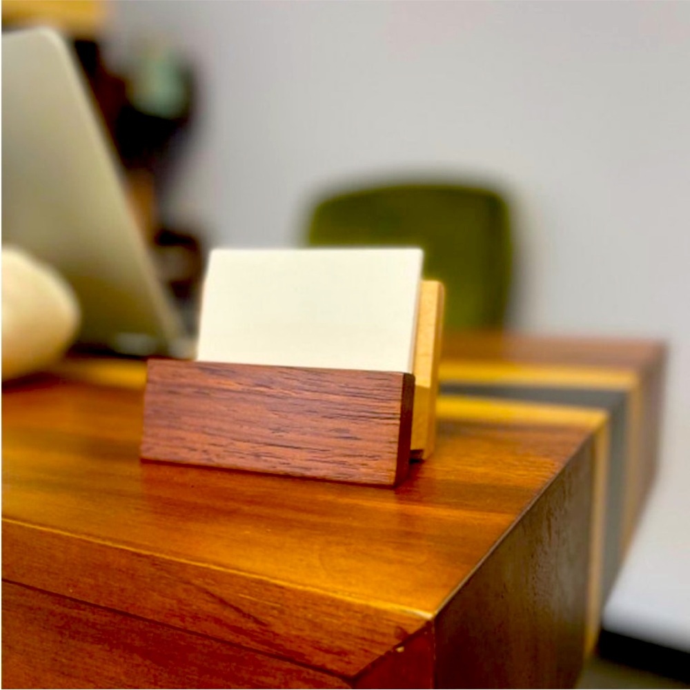 Hand crafted real wood Business Card Holder